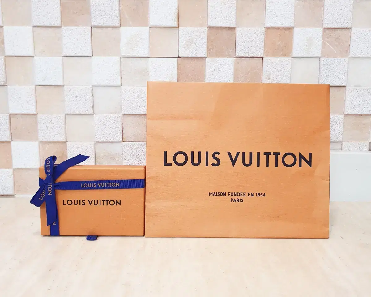 [Department Store Genuine]Louis Vuitton Shopping Bag+Box+Ribbon SET,Louis Vuitton Paper Bag,Louis Vuitton