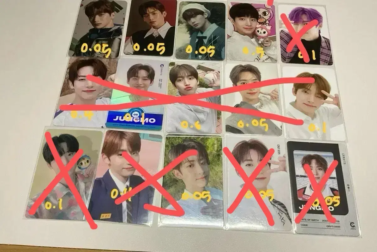 Jungmo photocard and merchandise