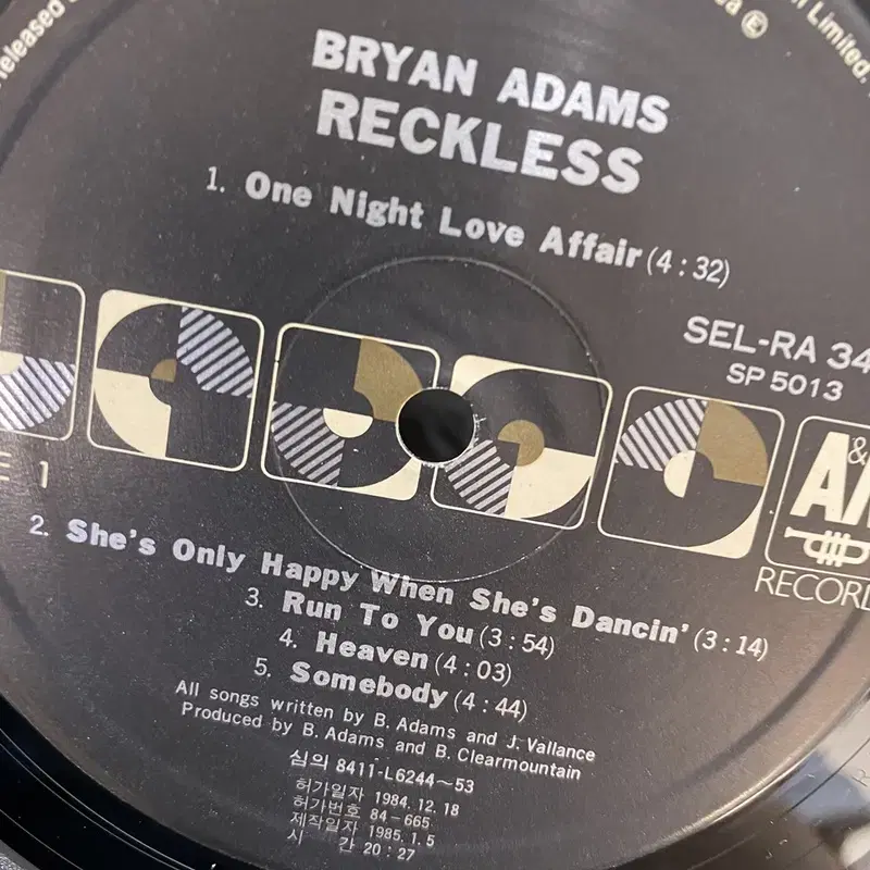 BRYAN ADAMS  LP / AA3953