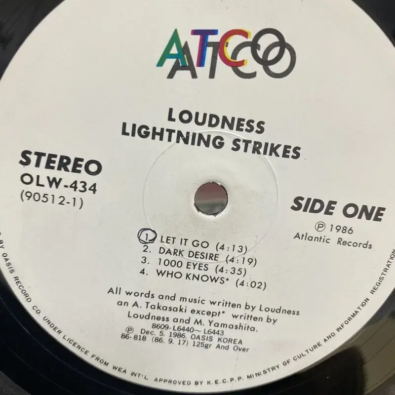 LOUDNESS LP / AA3964