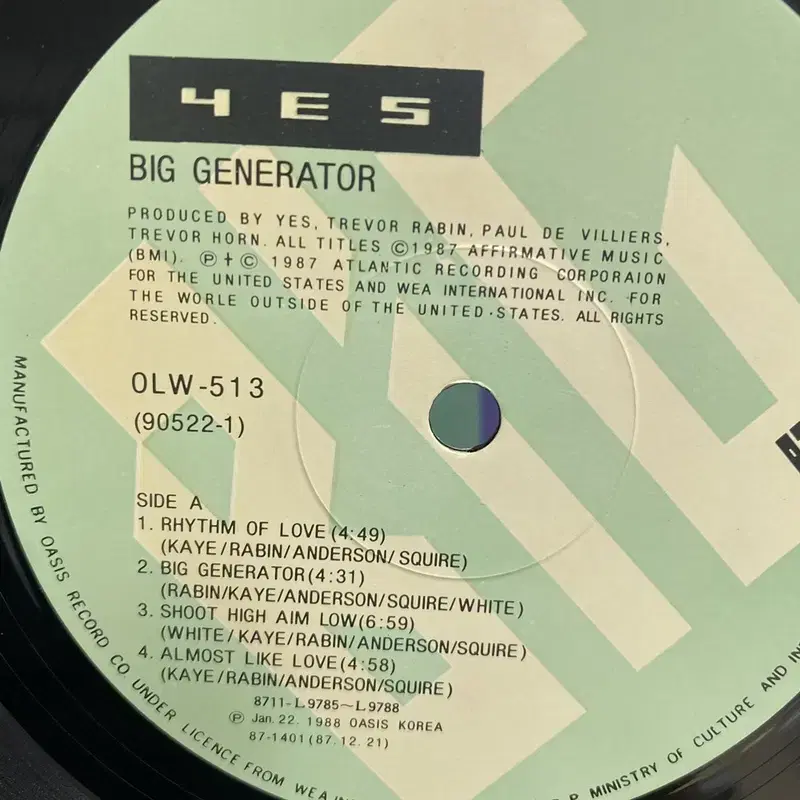 BIG GENERATOR  LP / AA3972