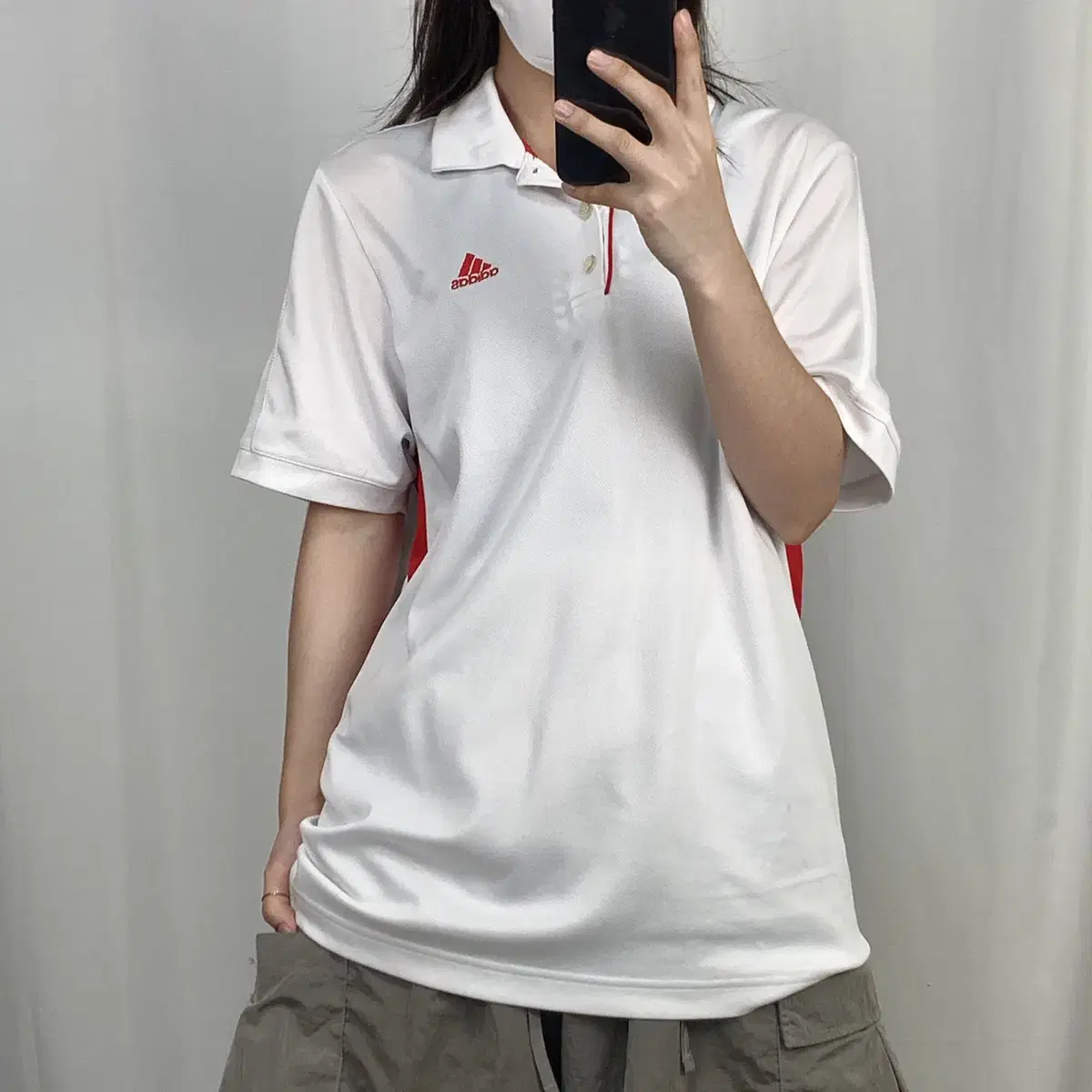 Adidas White Red Functional Short Sleeve Karati 95 .240807