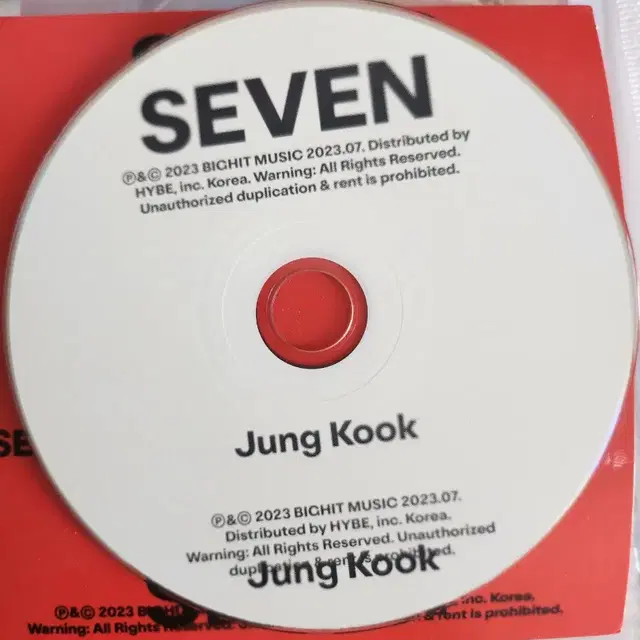 방탄소년단 정국 seven 세븐 CD