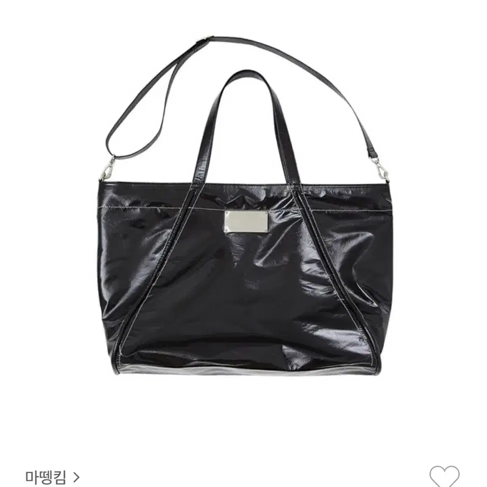 마뗑킴 BIG COATING TOTE BAG IN BLACK