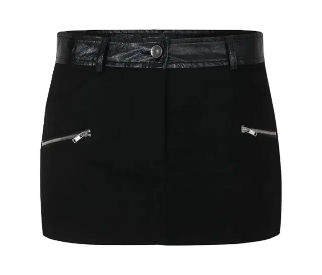 보헤미안서울 LEATHER COTTON MIXED MINI SKIRT