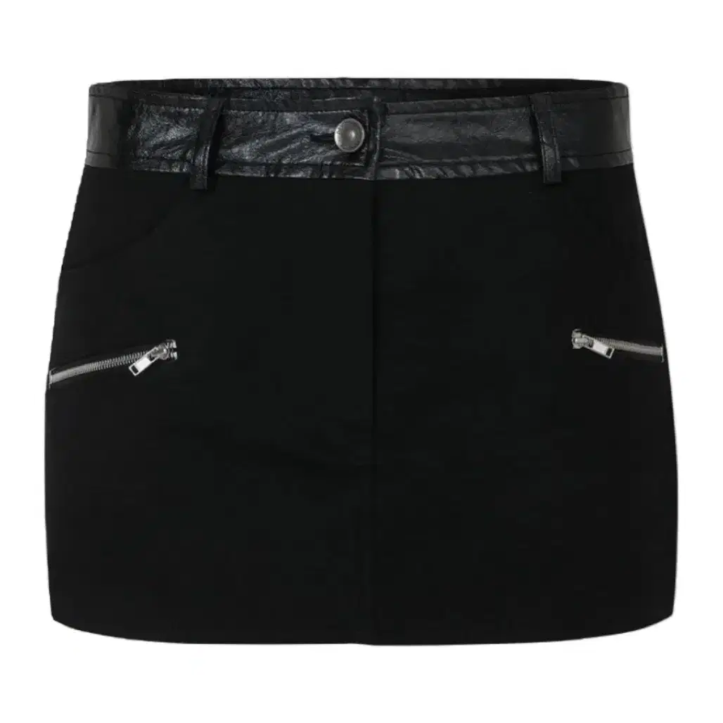 보헤미안서울 LEATHER COTTON MIXED MINI SKIRT