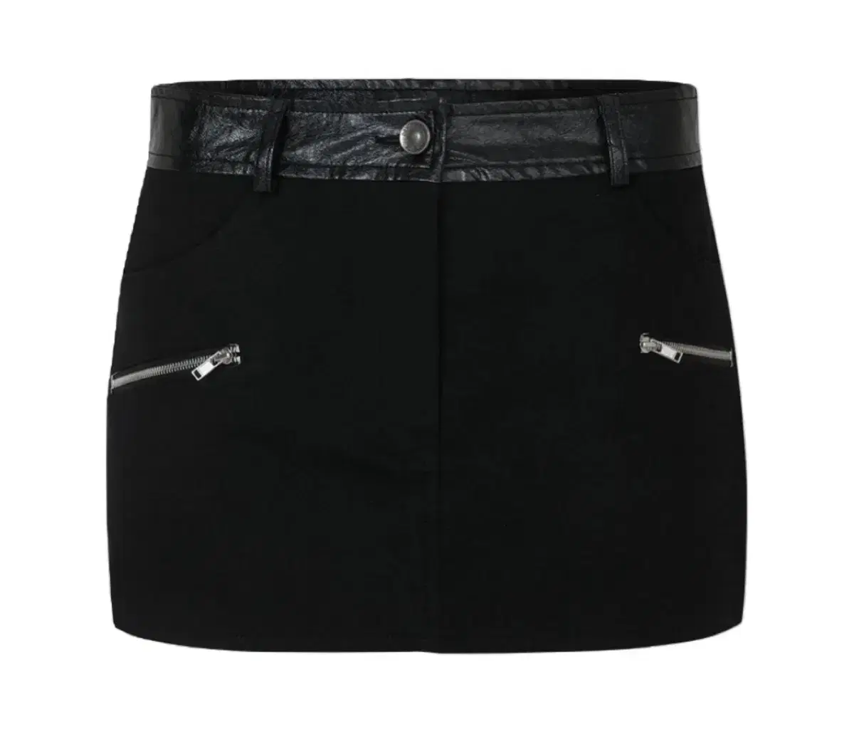 보헤미안서울 LEATHER COTTON MIXED MINI SKIRT