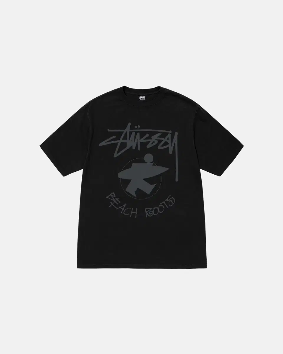 L Stussy Beach Llew Pigment Dyed T-Shirt Black