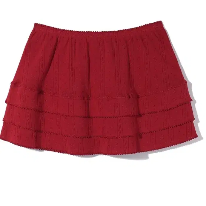 유희 EYELET FRILL SKIRT RED