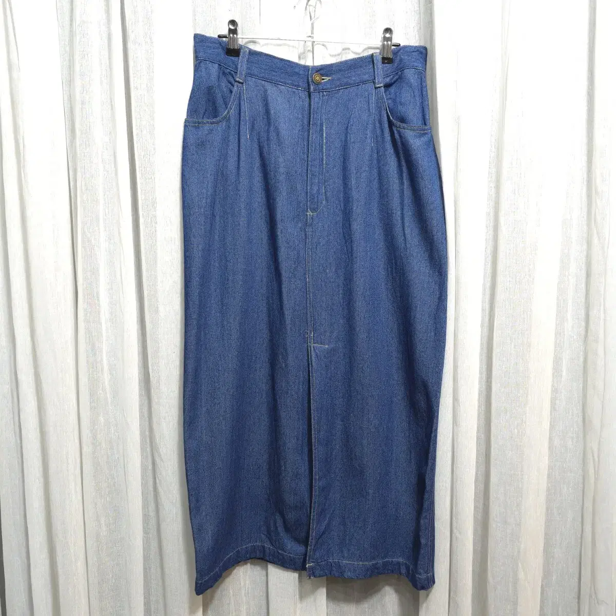 JPN H-Line Mid-Blue Denim Long Skirt Women's L S390