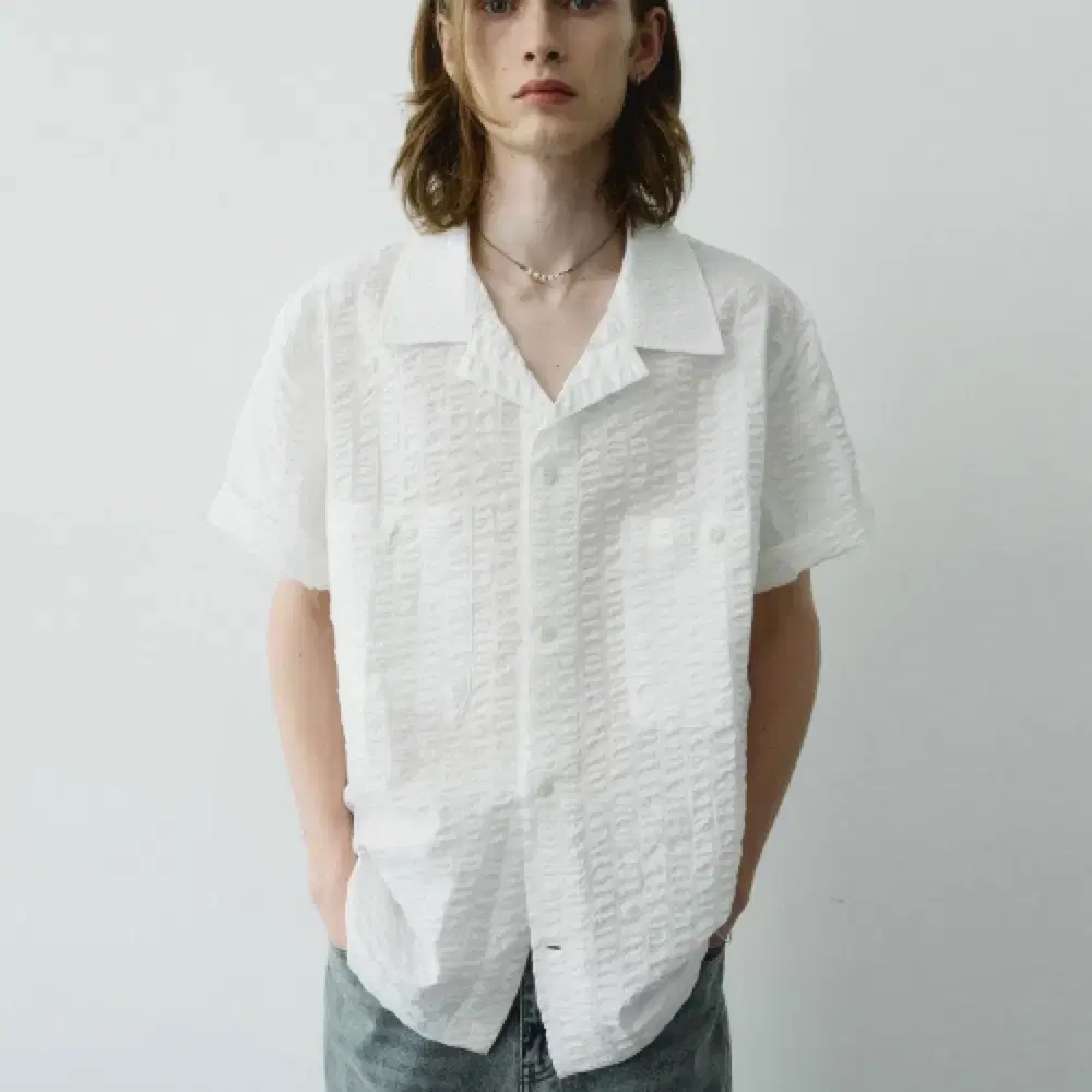 50] 노이어 오버핏 리플 하프 셔츠