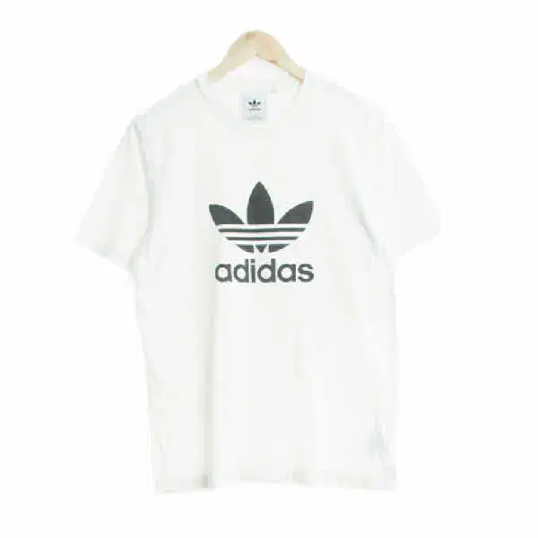 AdidasOriginal White Cotton Big Fireflower LogoRound Vahn Tee [L]