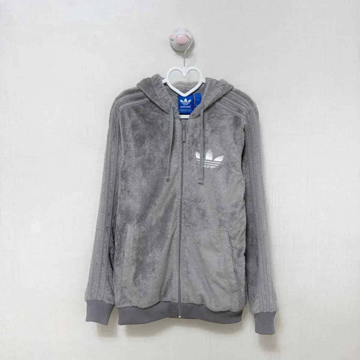 Adidas Rare Firebird Grey Furry Hoodie Zip Up 85