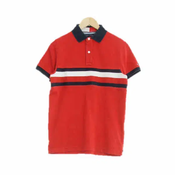 Tommy Hilfiger Red Cotton Blend Short Sleeve Karati