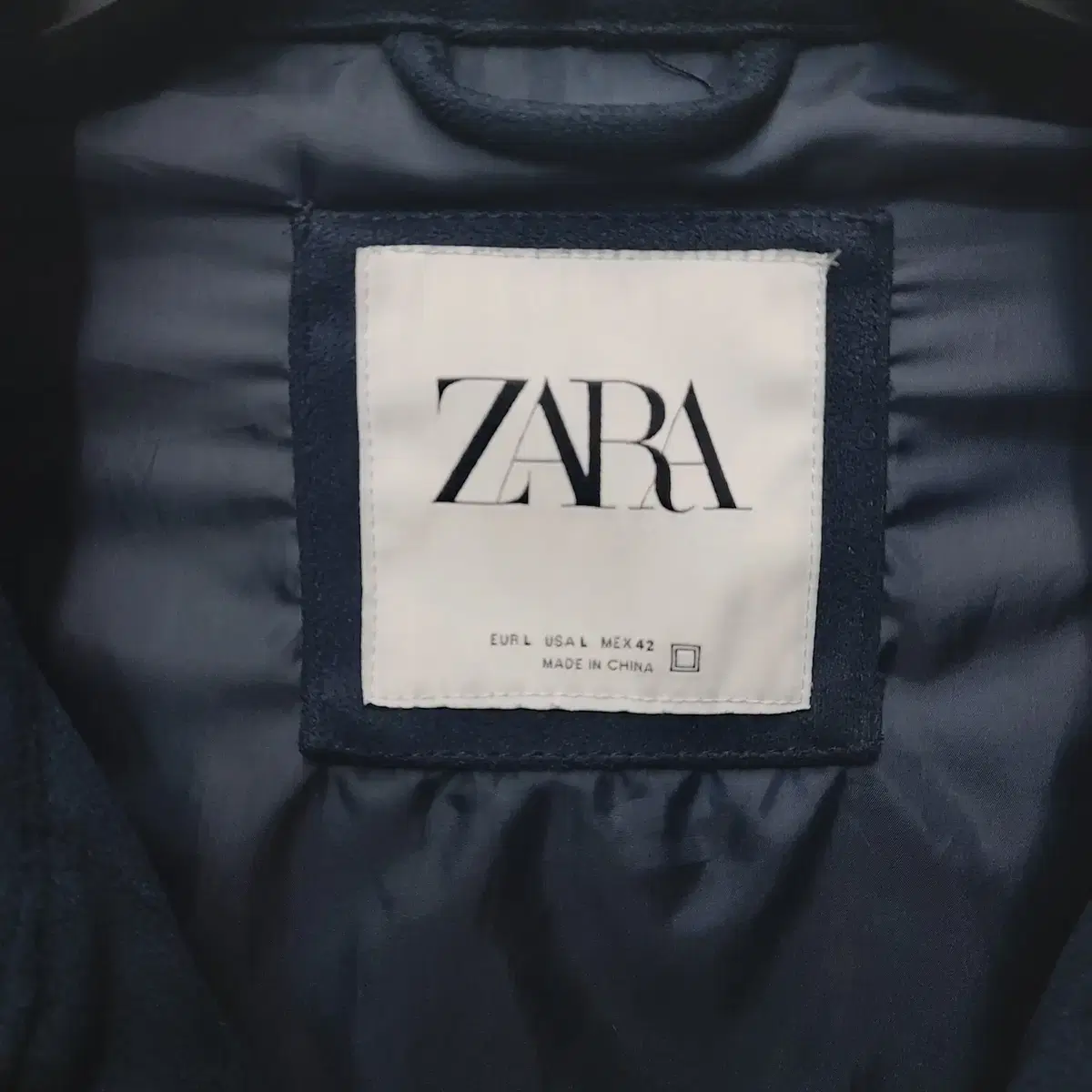 ZARA/자라 L 스웨이드 버튼 자켓, 코발트블루.