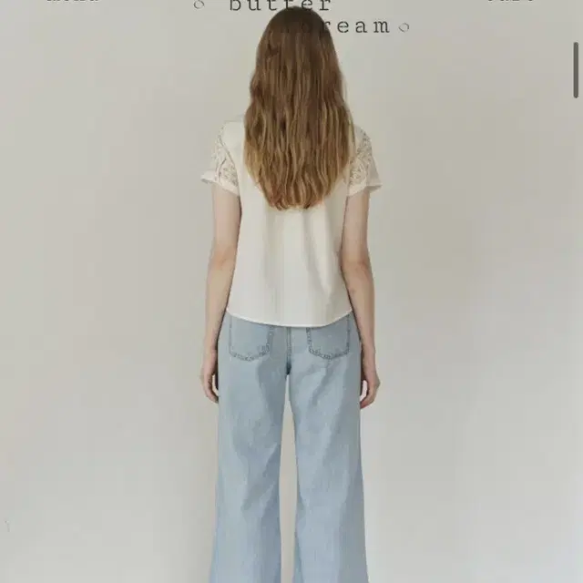 더버터크림 Summer wide flare jean