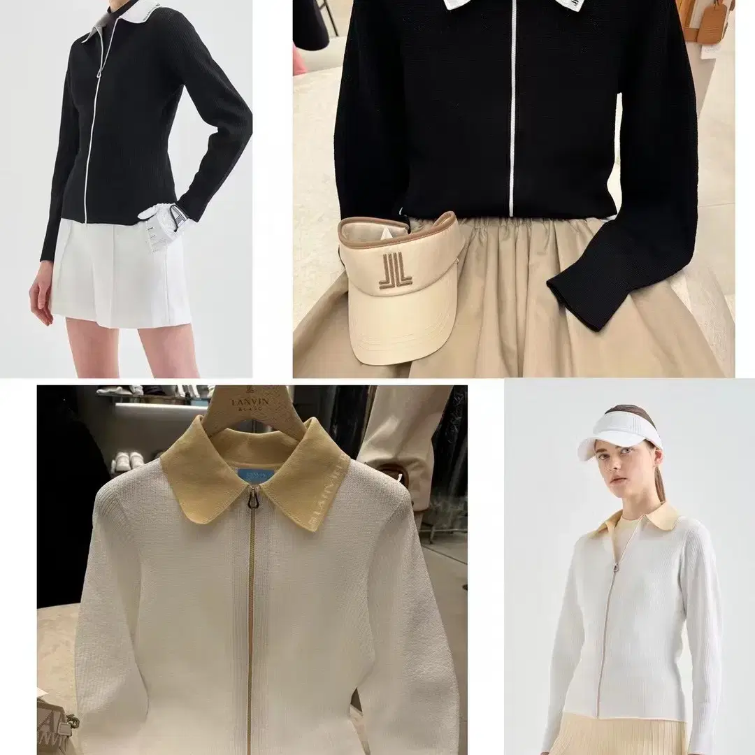 랑방블랑 LANVIN BLANC 여성 니트 집업 가디건 2칼라