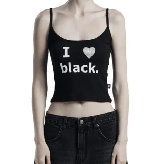 오도어 나시 I luv black. sleeveless