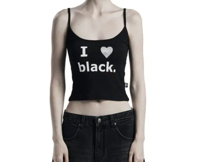 오도어 나시 I luv black. sleeveless