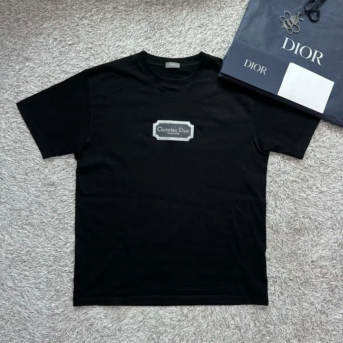 [L] Dior Gouture Embroidered Logo Short Sleeve