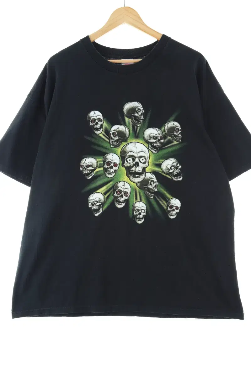 (2XL) Branded Vintage Short Sleeve T-Shirt Big Size Skull Print - E838