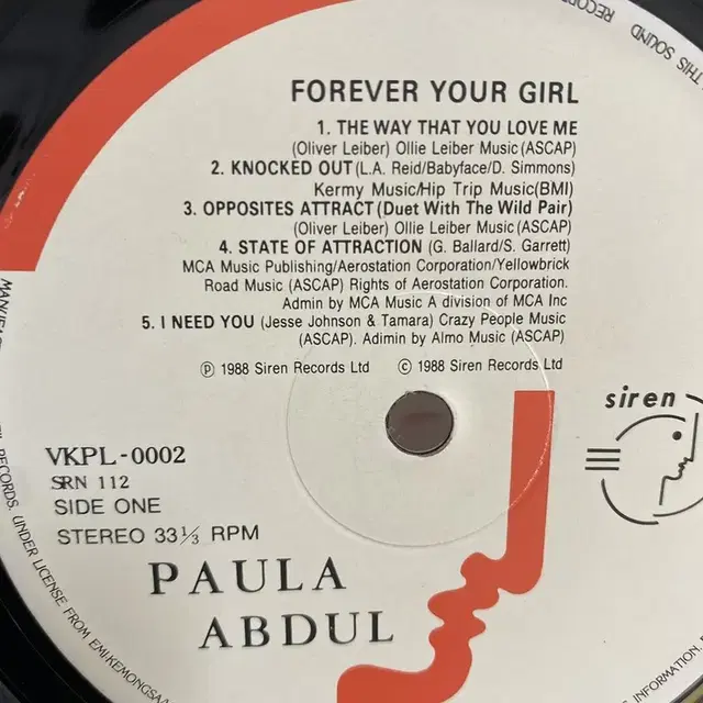 PAULA ABDUL  LP / AA4031