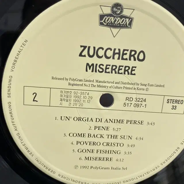 ZUCCHERO LP / AA4056