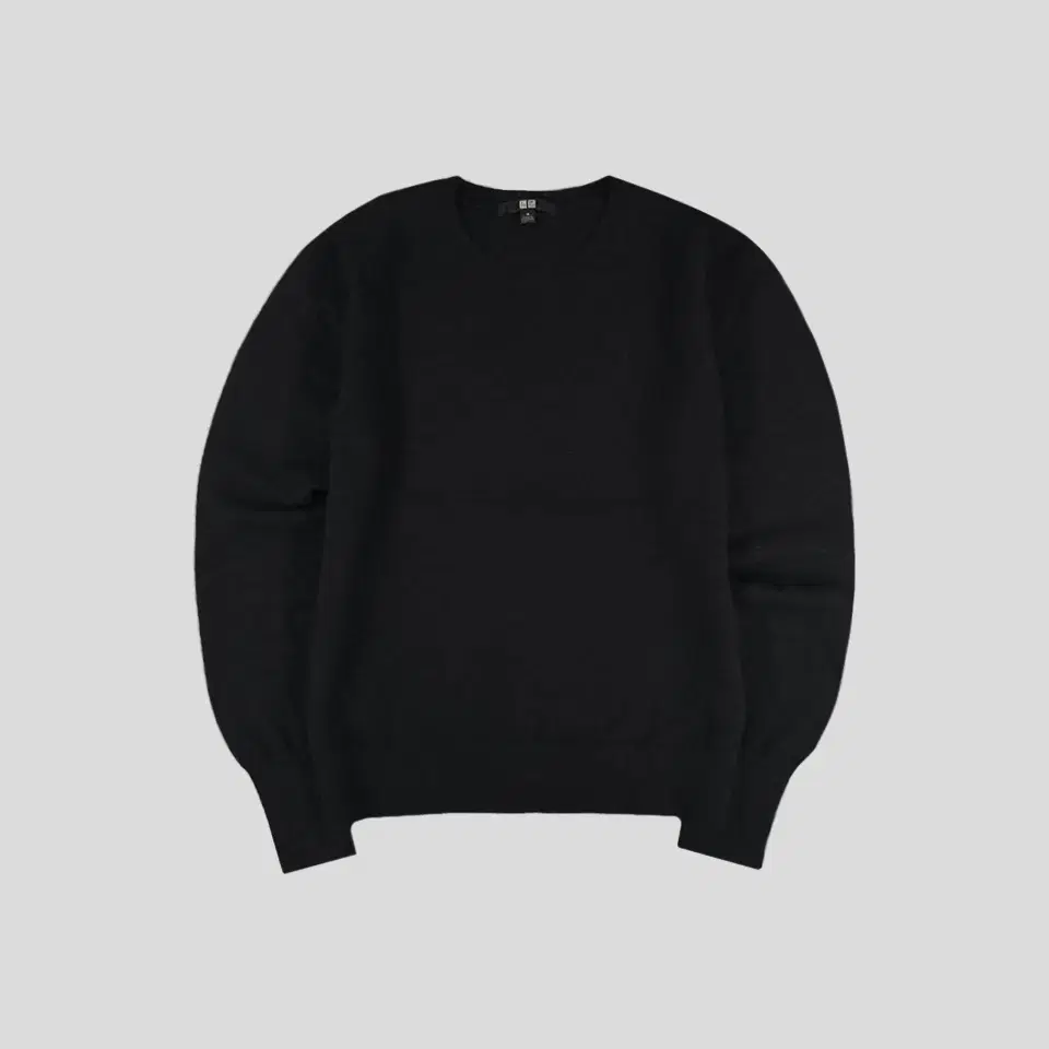 Uniqlo Black Cashmere100 Simple Casual Old Money Minimalist Round Neck Knit