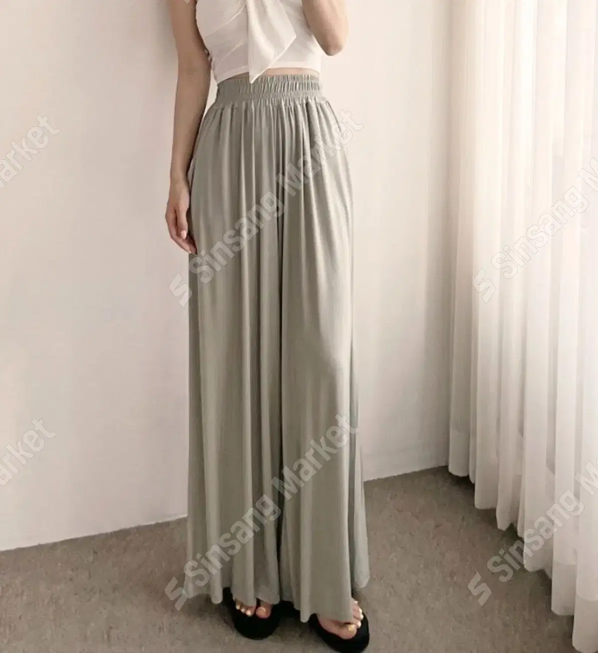 [wide-banded barrel pants] 1942. black eye melange gray khaki beige