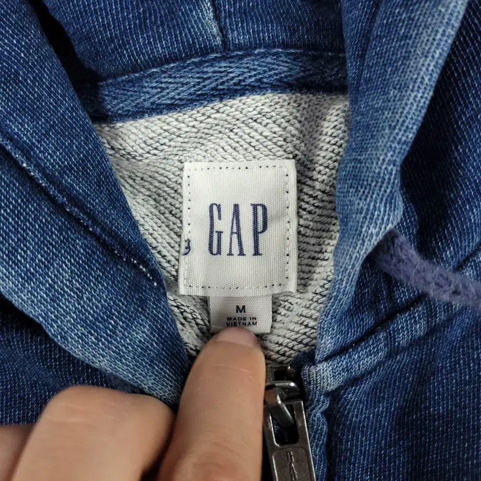 GAP 갭 인디고블루 워싱 코튼100 스웻 후드집업 스웻팬츠 트레이닝 셋