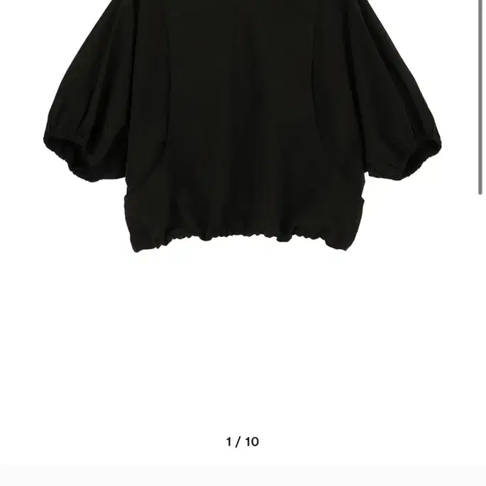 메종마레 Balloon Crop Blouse, Black