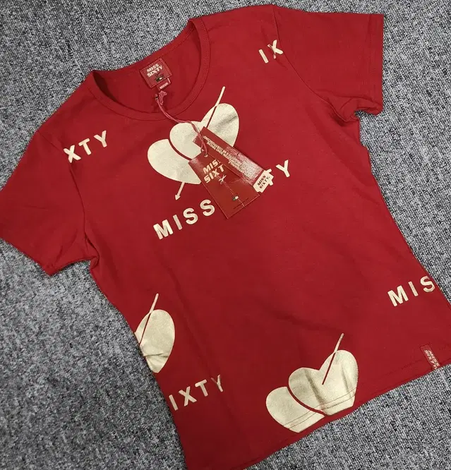 MISS SIXTY 미스식스티 하트 레드 반팔티 M