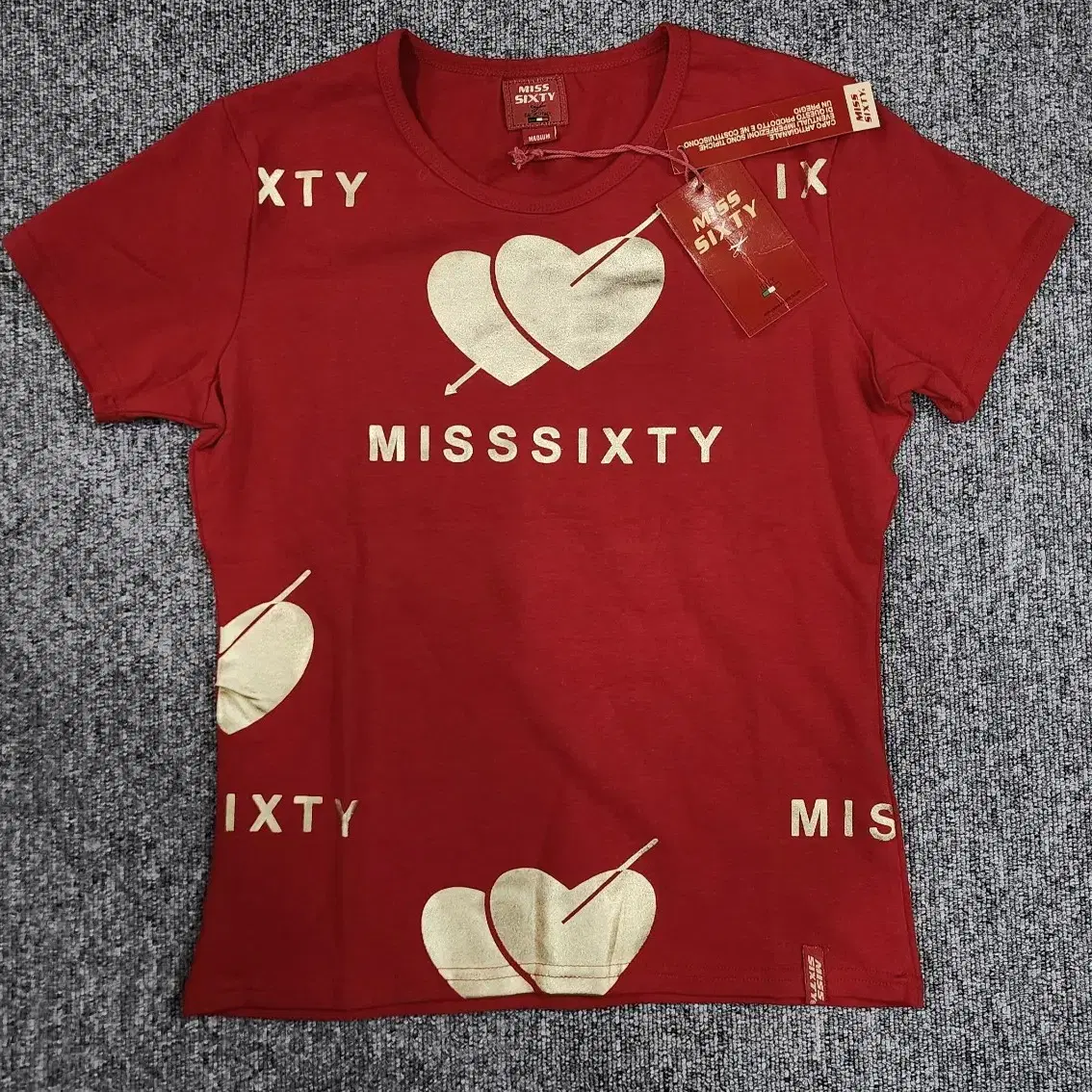 MISS SIXTY 미스식스티 하트 레드 반팔티 M