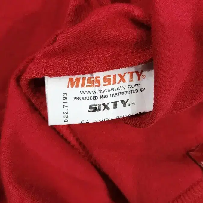 MISS SIXTY 미스식스티 하트 레드 반팔티 M