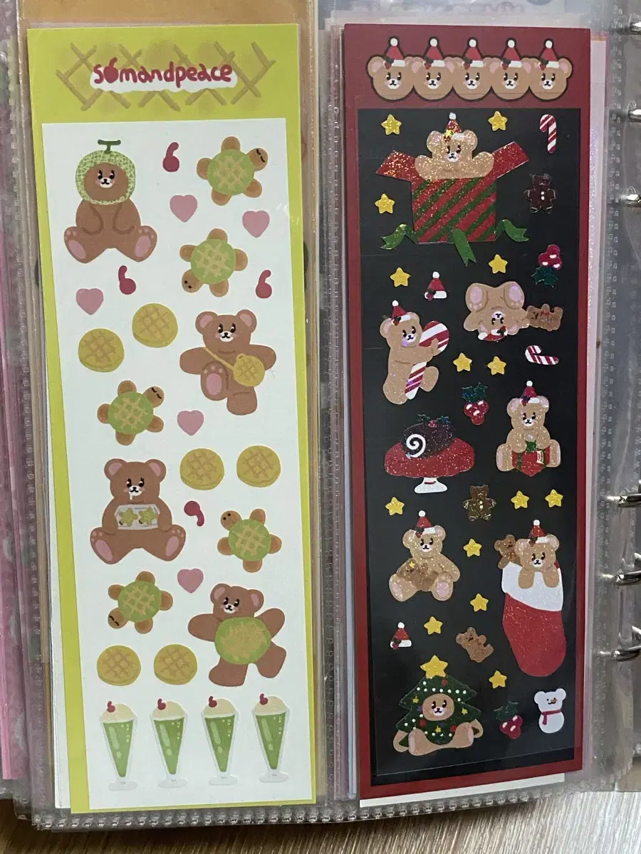 쿤더샵 제키베어 솜앤피스 단팥 룸룸 인스타작가님 씰스티커 스티커 다꾸처분