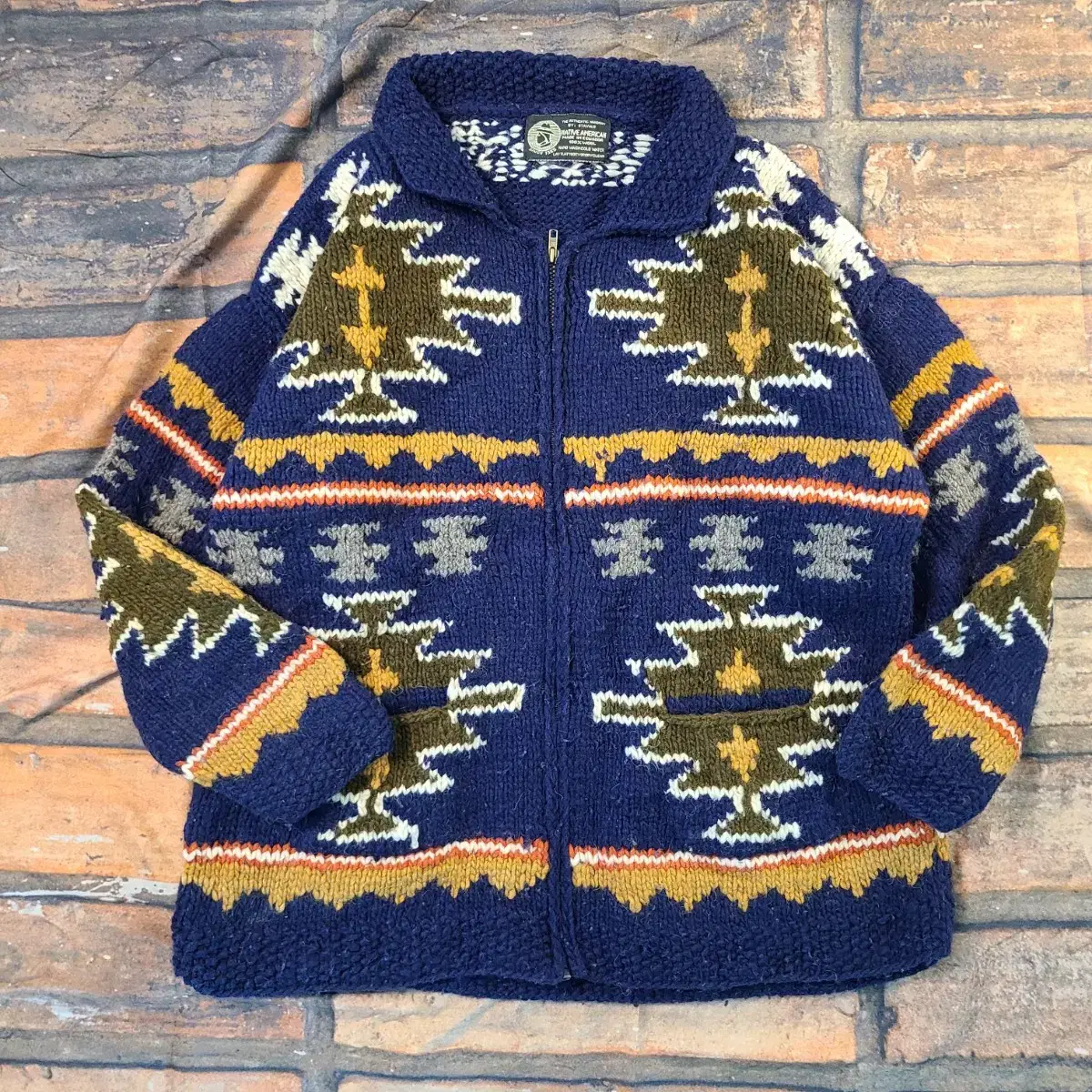 Vintage Native American Wool Handknit Jacket