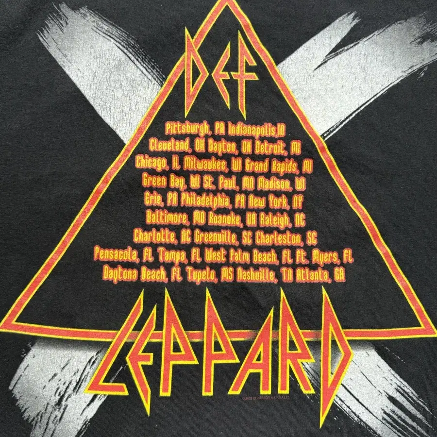 빈티지 02s Def Leppard 밴드 티셔츠