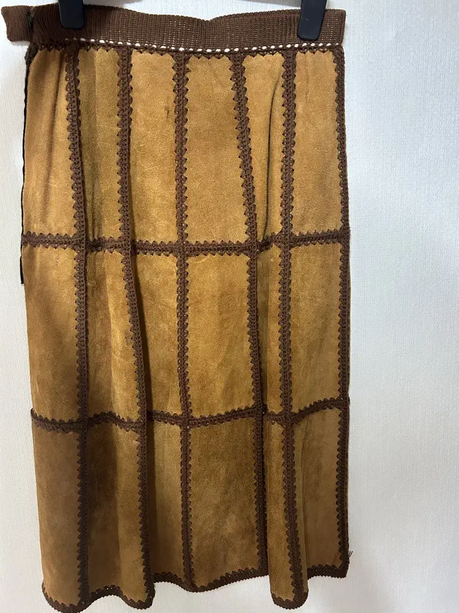 Vintage Suede Brown Long Skirt