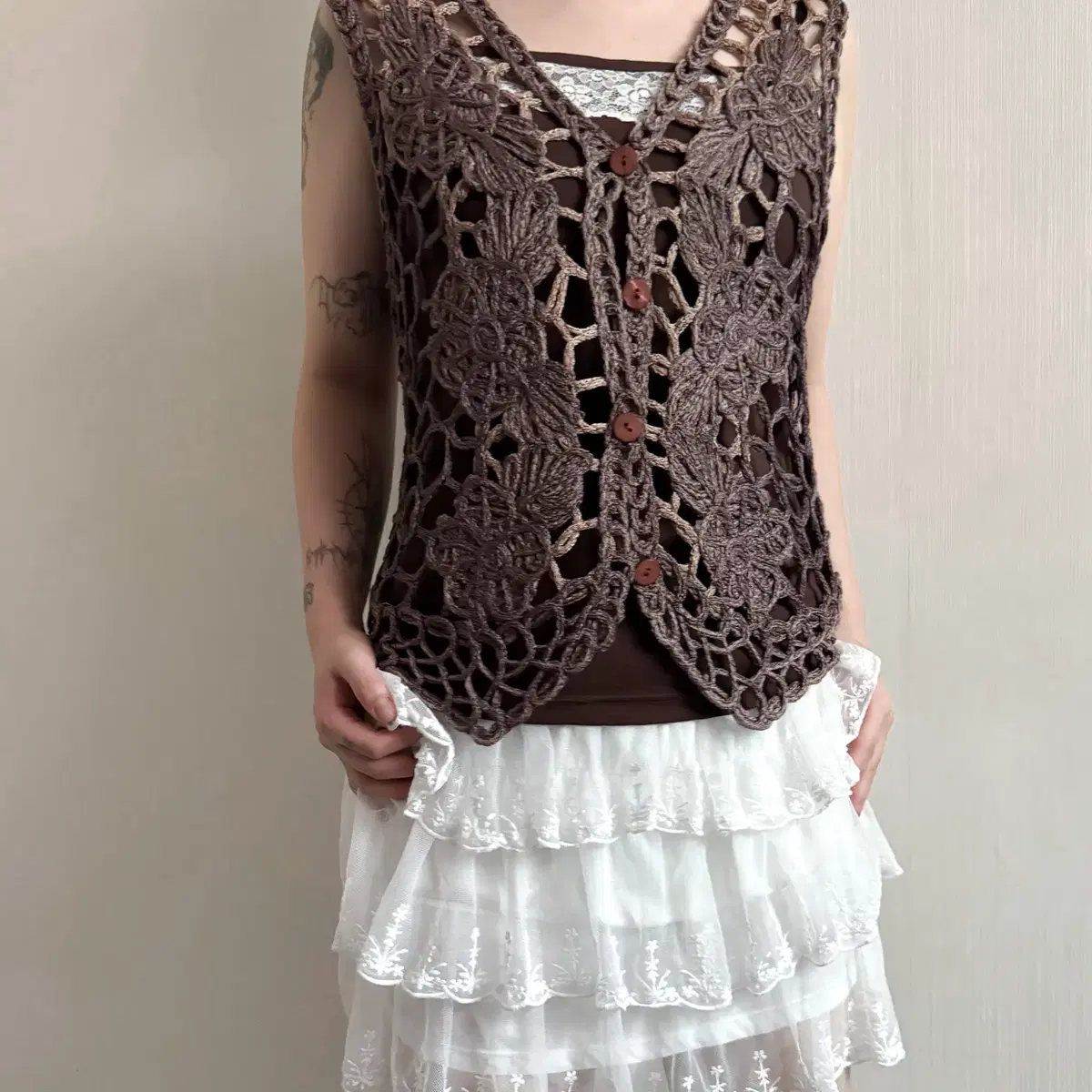 Ethnic mood crochet vest