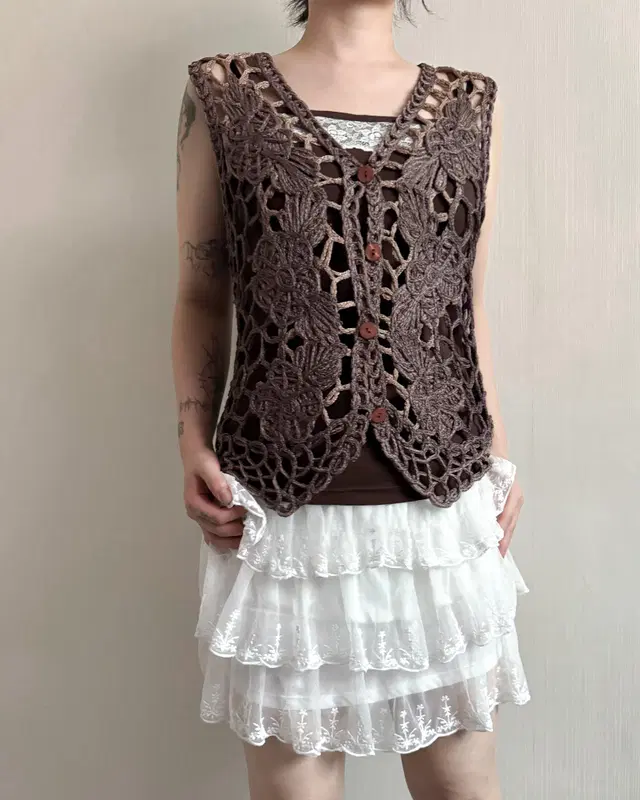 Ethnic mood crochet vest