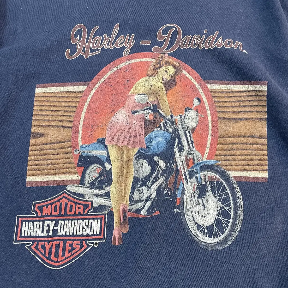 Harley Davidson [L] 할리데이비슨 핀업걸 풀 프린팅반팔