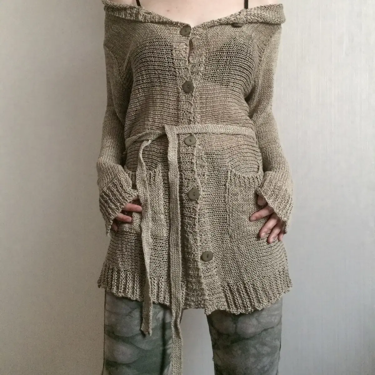 Tied summer knit cardigan