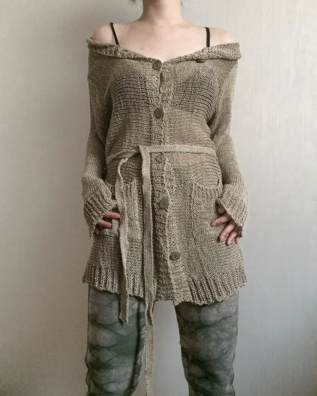 Tied summer knit cardigan