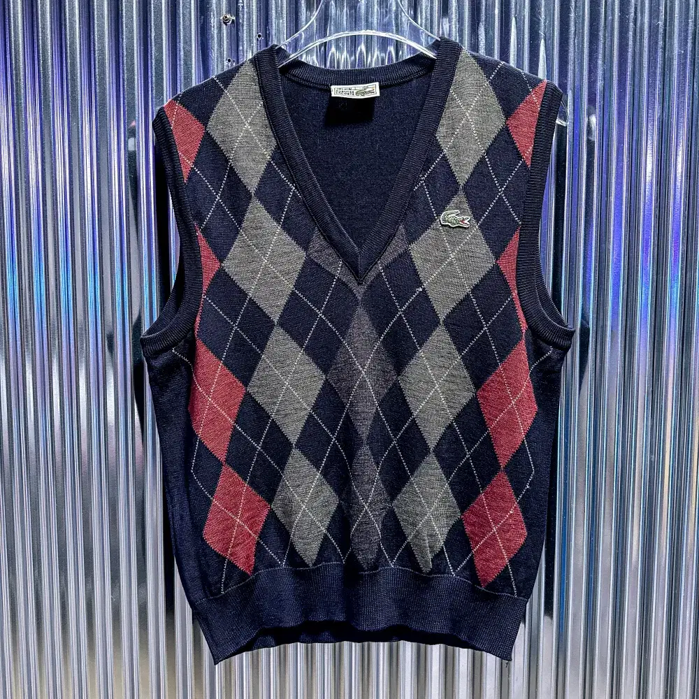 Lacoste Argyle V-Neck Knit Vest (Domestic M) CC453