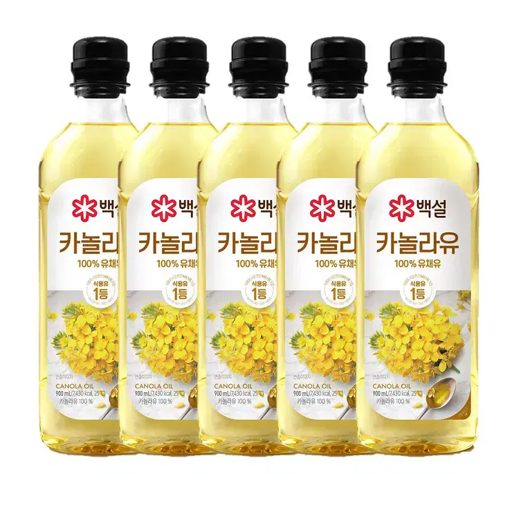 백설 카놀라유 900ml x 5개