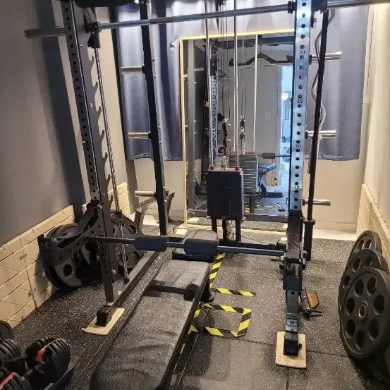 sm8000s 스미스랙 + 원판 165kg + 벤치