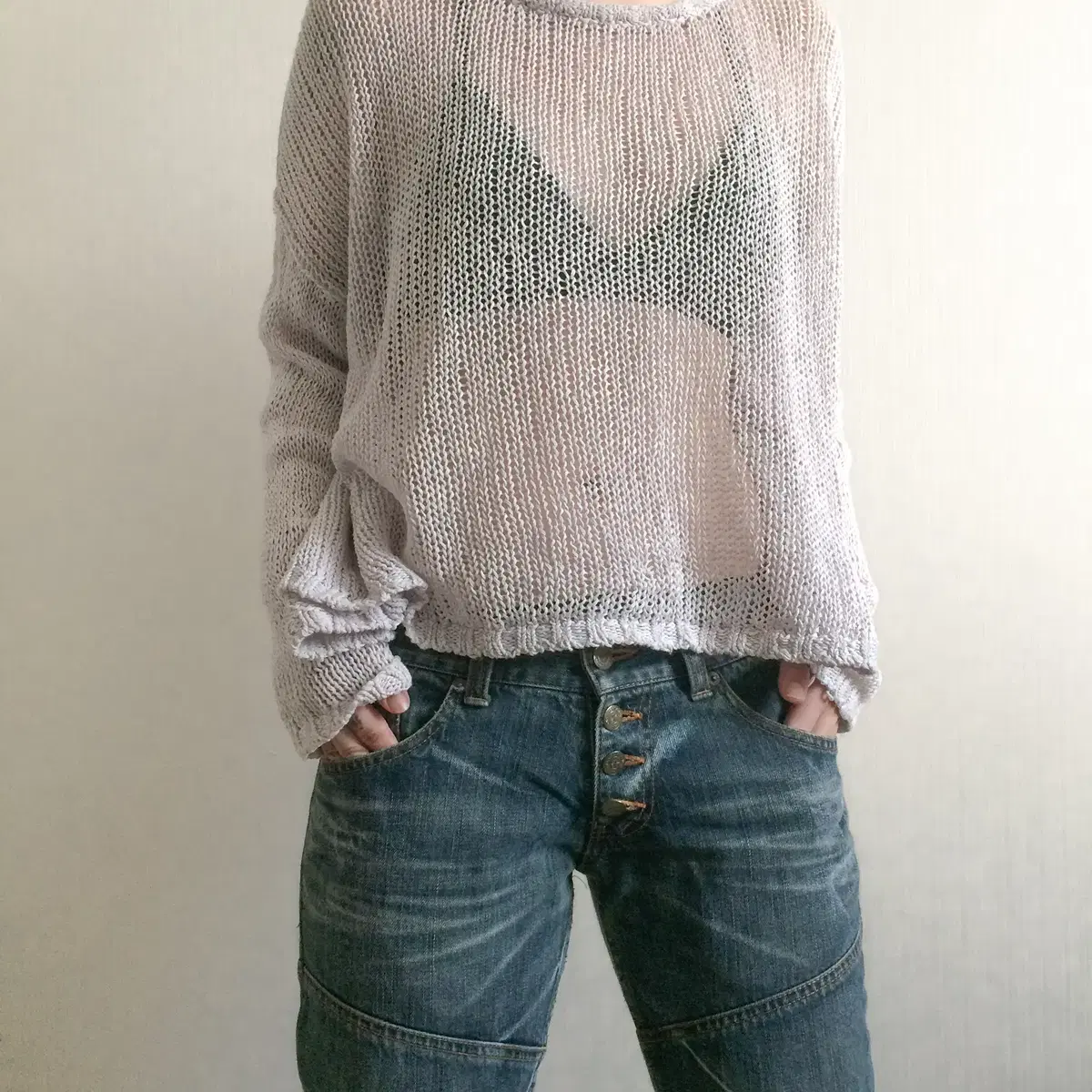 Loose fit net knit