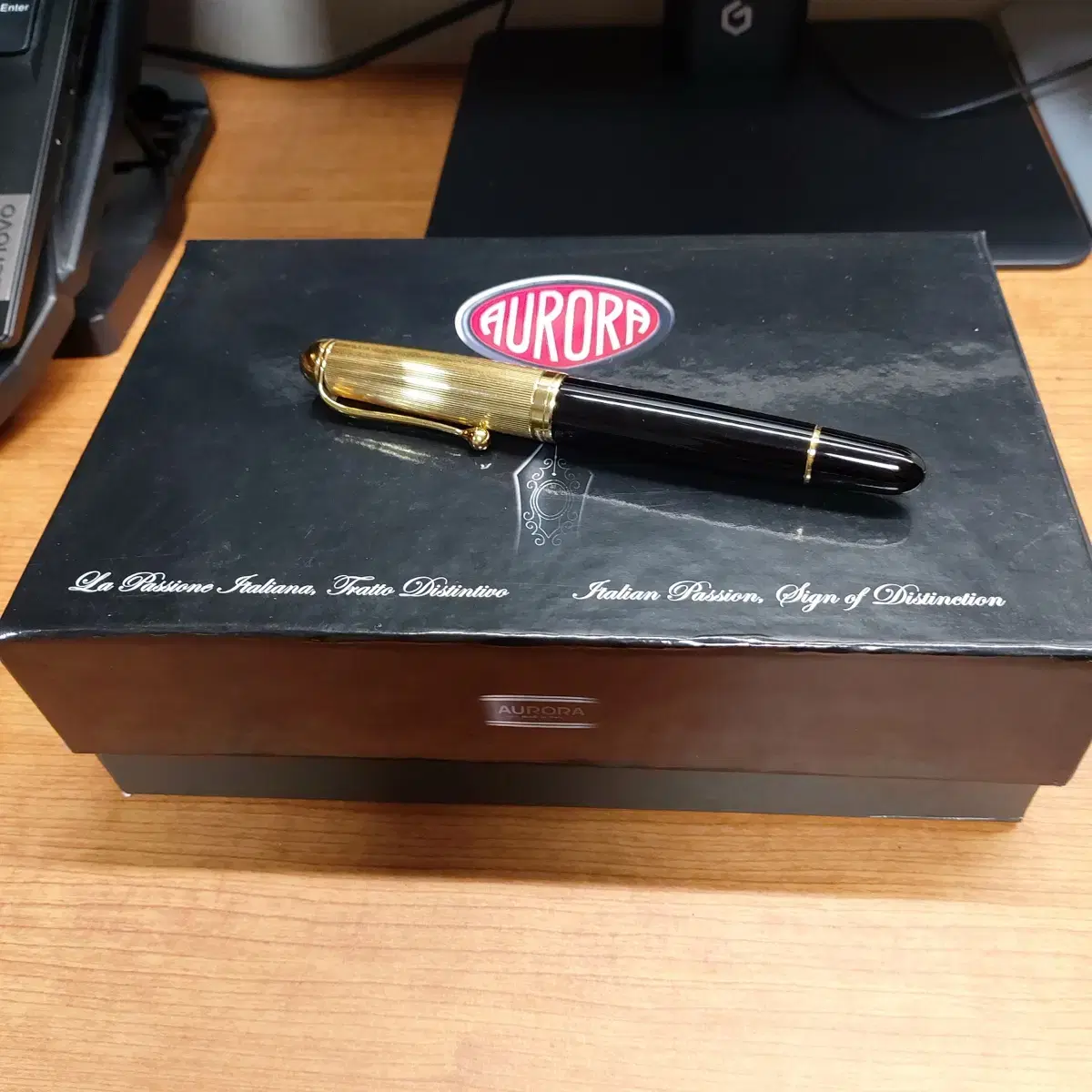 Aurora 88 Gold Stripe Fountain Pen [F-Nib]