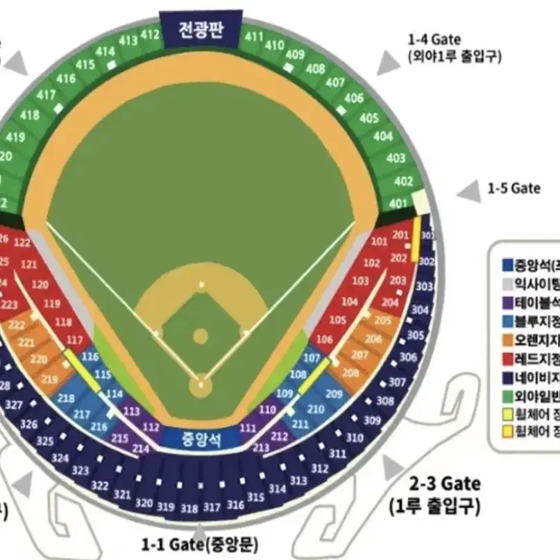 8/10(토) LGvsNC 3루 블루 115블럭 4석