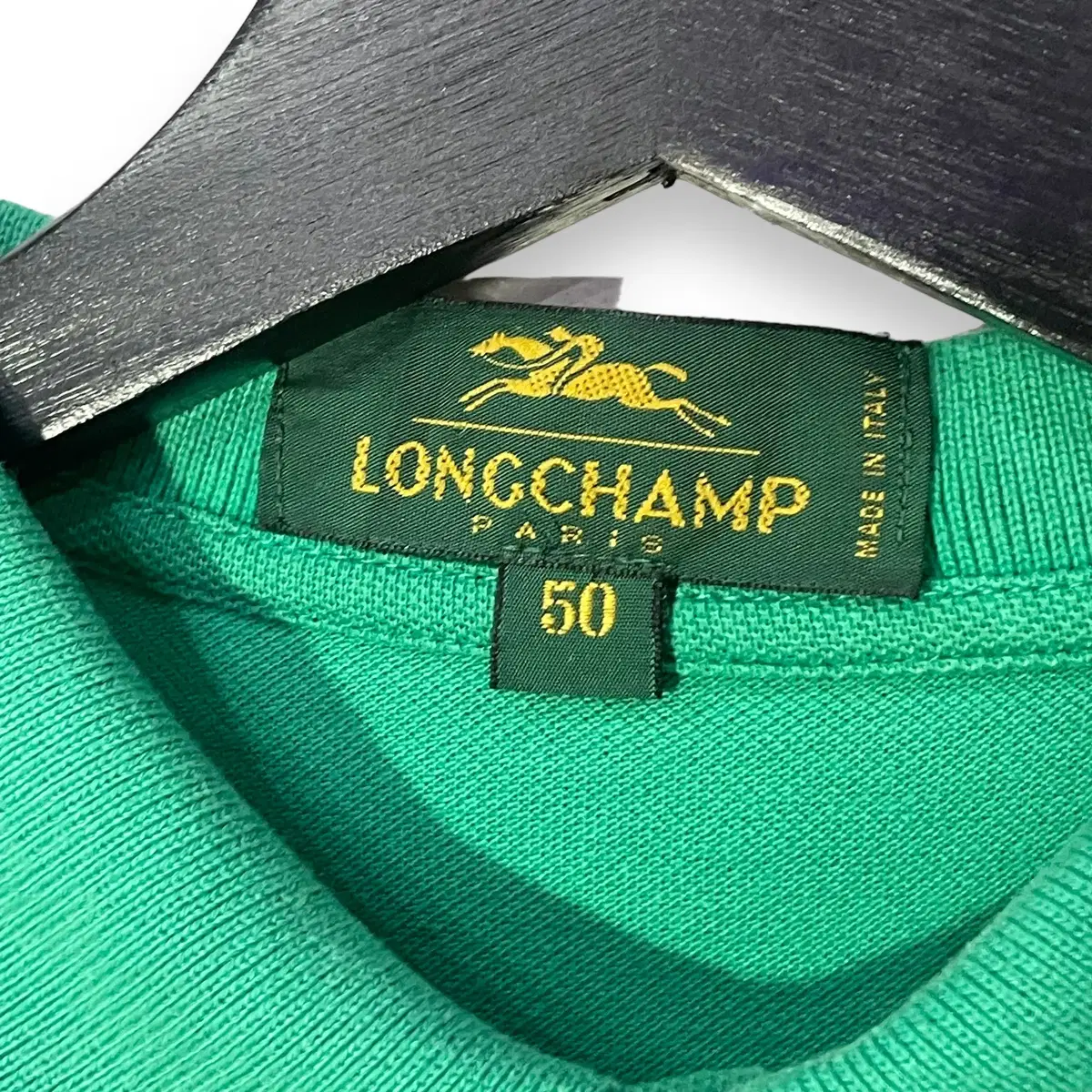 만원샵 longchamp 자수로고 카라 반팔티